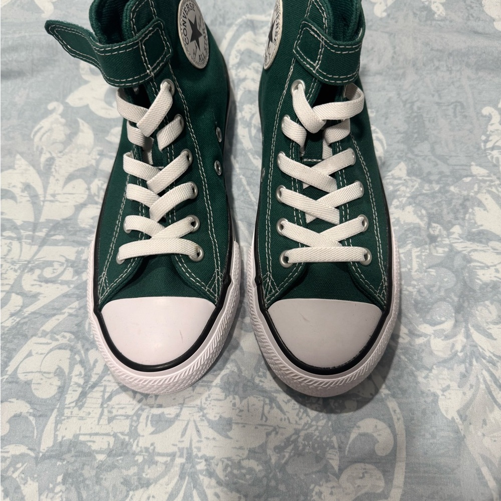 Converse Kids High-Top Sneakers in Green and White